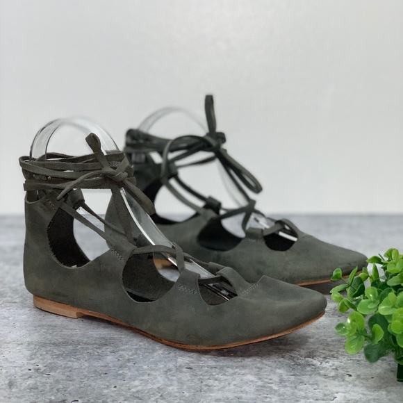 Free People Shoes - Free People Maelyn Lace Up Cradle Flats 37